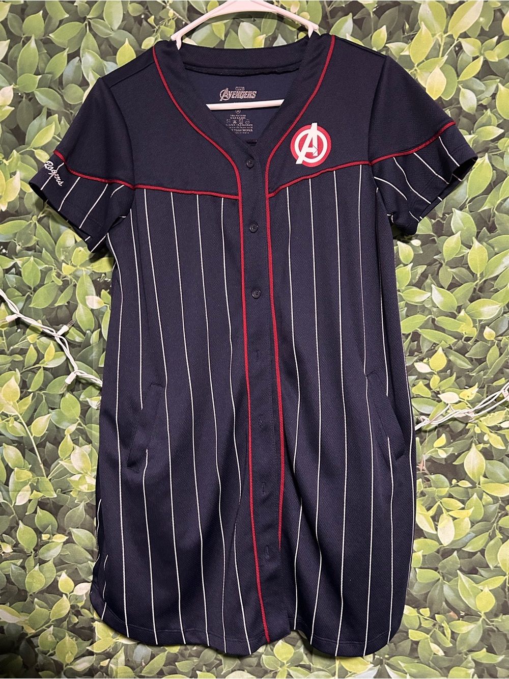Her Universe Captain America Shield Avengers Pinstripe Baseball Dress/Long Top